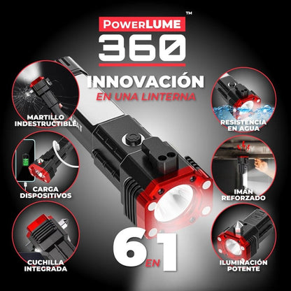 PowerLUME™ - Linterna Martillo Cargador Multifuncional 6 en 1 🔦🔨