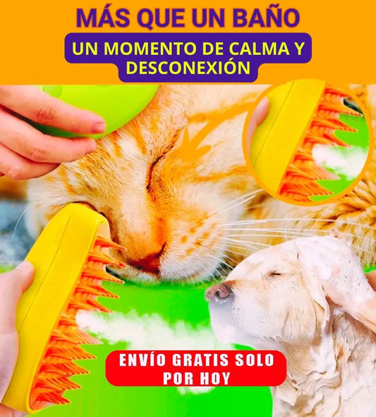 Cattu® cepillo vapor 3 en 1 para gatos y perros